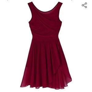 Red chiffon dance dress